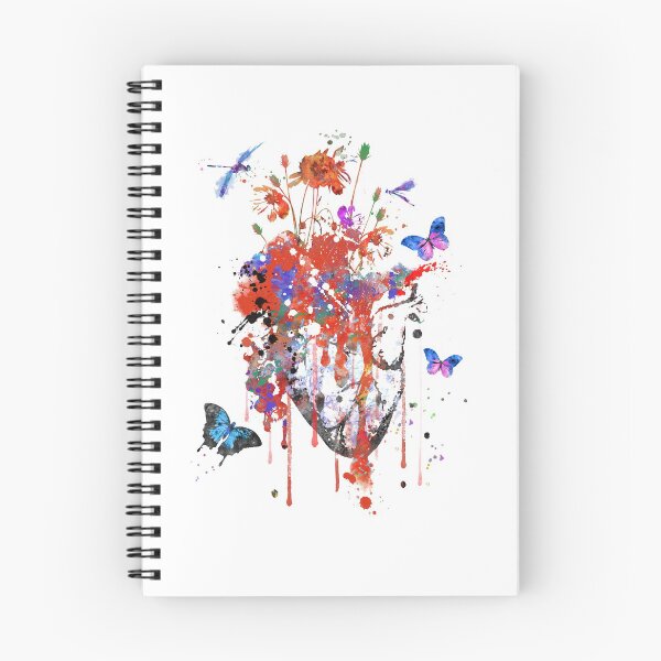 Item preview, Anatomical heart with flowers, floral heart, watercolor heart designed and sold by Rosaliartbook.