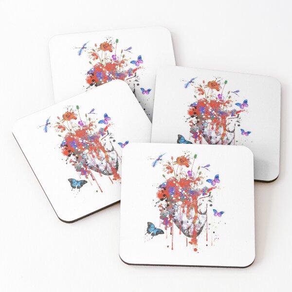 Item preview, Anatomical heart with flowers, floral heart, watercolor heart designed and sold by Rosaliartbook.