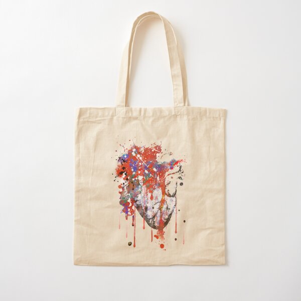 Anatomical Heart Canvas Tote Bag  Handpainted tote bags, Creative tote  bag, Canvas tote bags