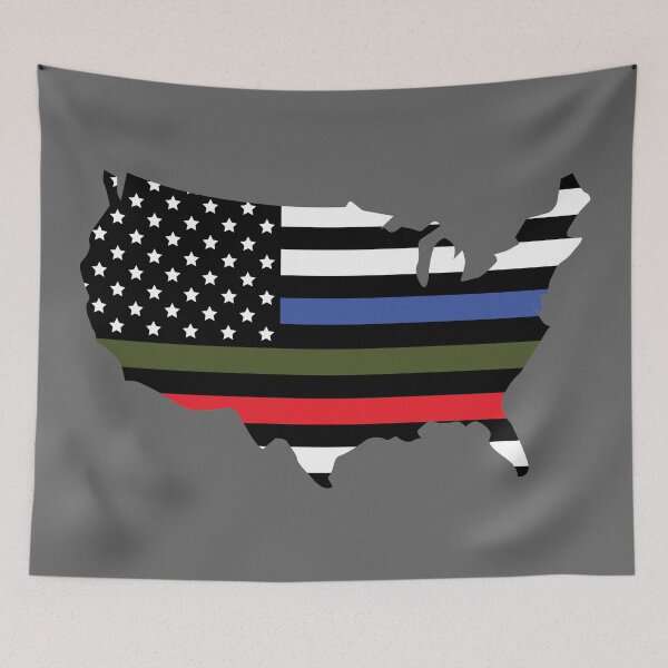 Item preview, America Outline: Police, Military, Fire designed and sold by CM-PD.