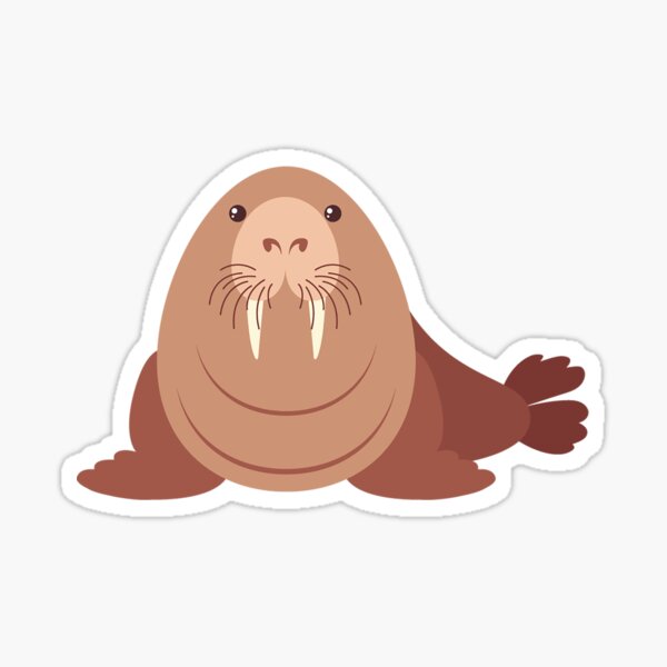 Item preview, Cute Walrus Sticker designed and sold by SatisfiedStckrs.