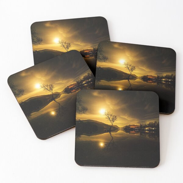 Item preview, Moonrise of the famous tree at Padarn Lake near Snowdon designed and sold by DafyddEm.