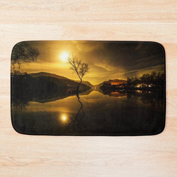 Item preview, Moonrise of the famous tree at Padarn Lake near Snowdon designed and sold by DafyddEm.