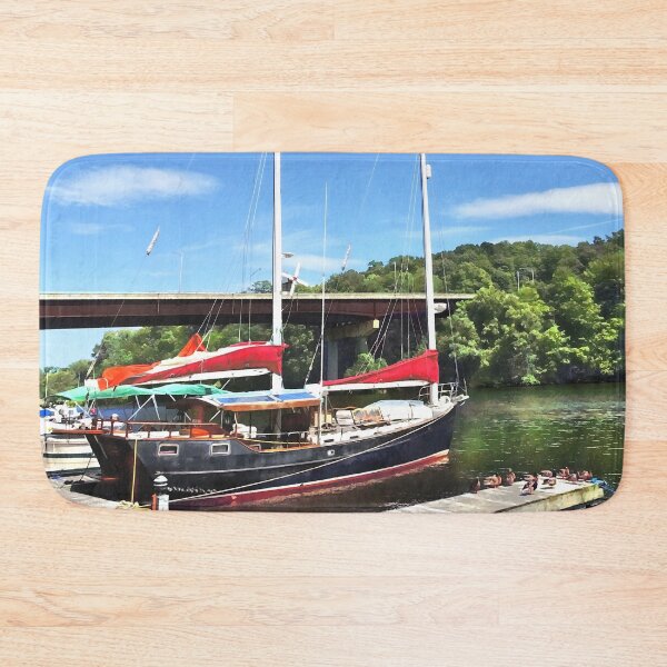 Item preview, Kingston NY - Colorful Boats on Rondout Creek designed and sold by Susan Savad.
