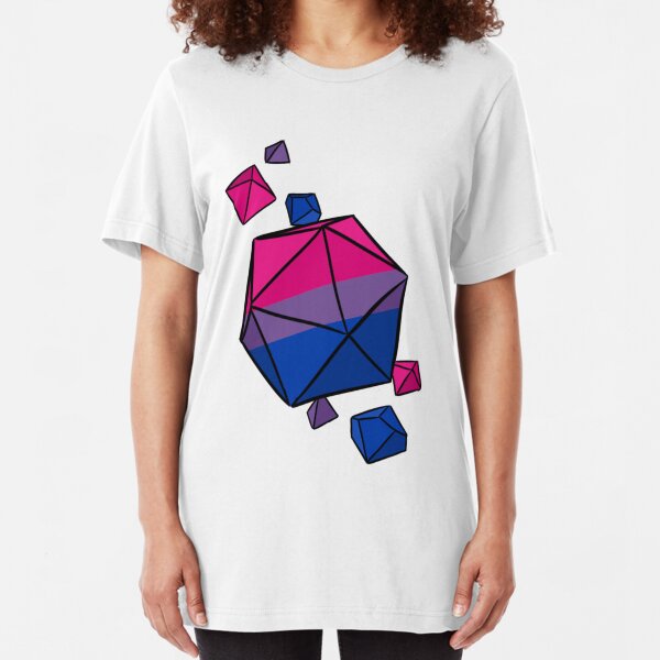 Bi Pride Flag Dice Set Slim Fit T-Shirt