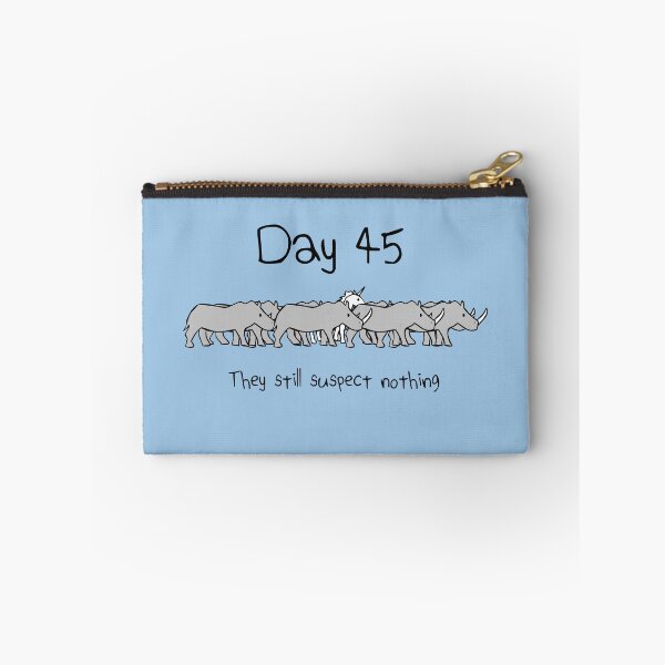 Item preview, Day 45. They still suspect nothing. (Unicorn + Rhinos) designed and sold by jezkemp.