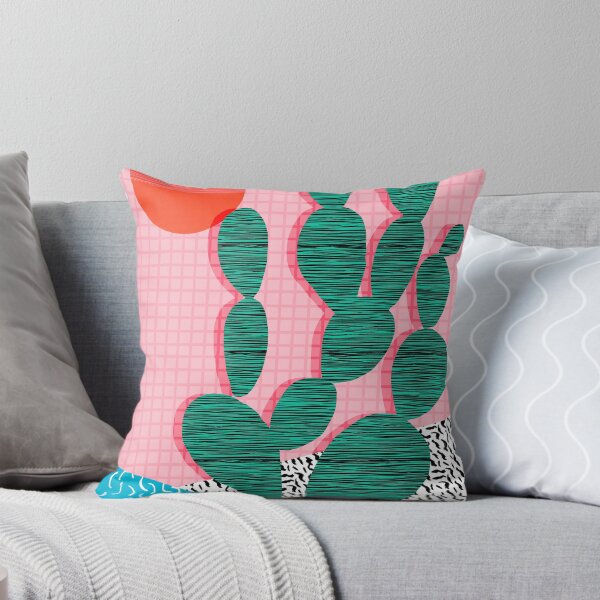 Item preview, 'Sup - cactus throwback retro memphis style neon art print 80s 1980s pop art desert socal  designed and sold by wackadesigns.