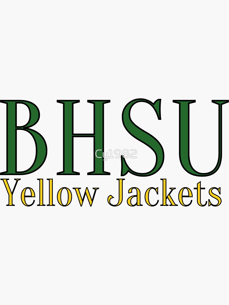 "BHSU, Yellow Jackets" Sticker for Sale by Cy1982 Redbubble