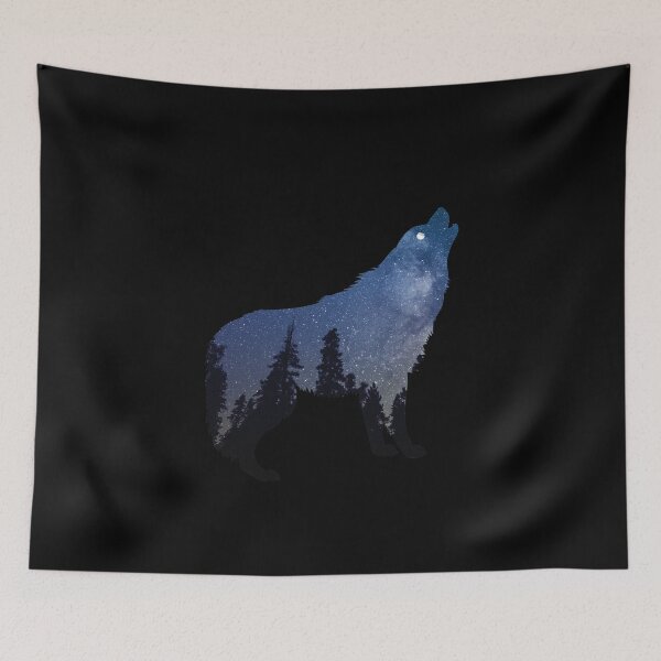 Item preview, galaxy wolf moon eye designed and sold by GrasslandDesign.