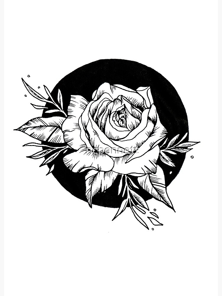 Blackwork rose by @tototatuer - Tattoogrid.net