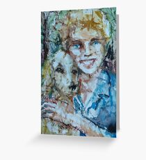 A Girl and Her Dog Greeting Card