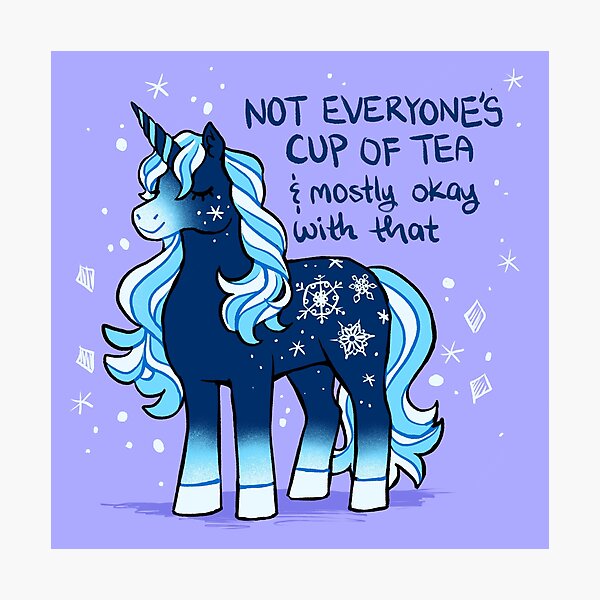 "Not Everyone's Cup of Tea" Snowflake Unicorn Photographic Print