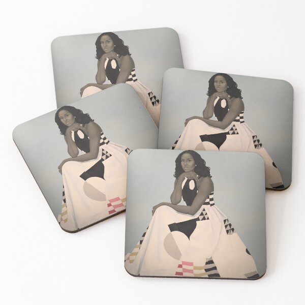 Unframed First Lady Michelle Obama Smithsonian's National Portrait Gallery Coasters (Set of 4)
