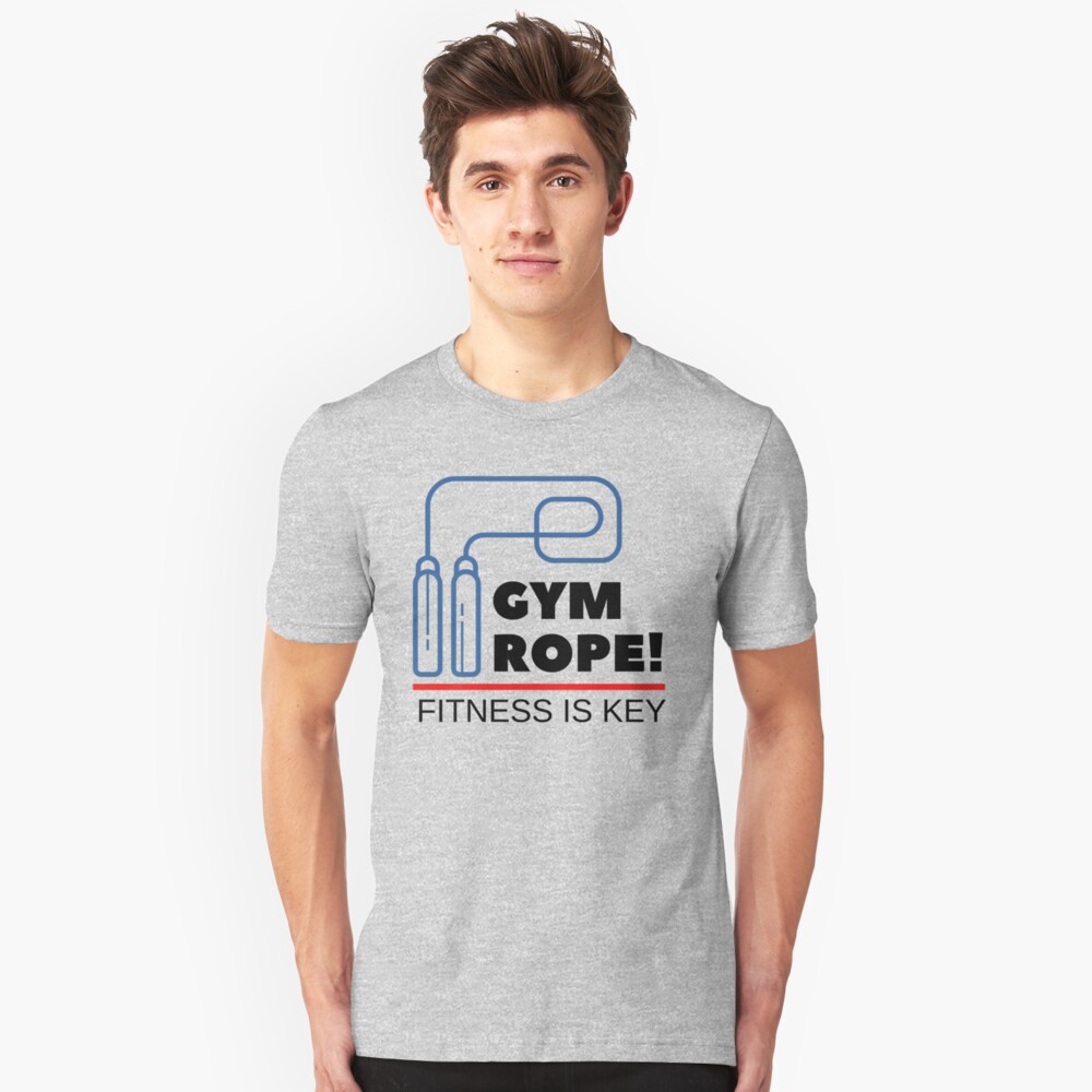 Gym Rope Fitness is key Slim Fit T-Shirt