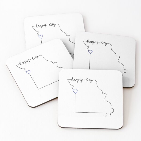 Kansas City Heart Missouri Coasters (Set of 4)