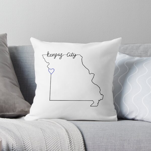 Kansas City Heart Missouri Throw Pillow