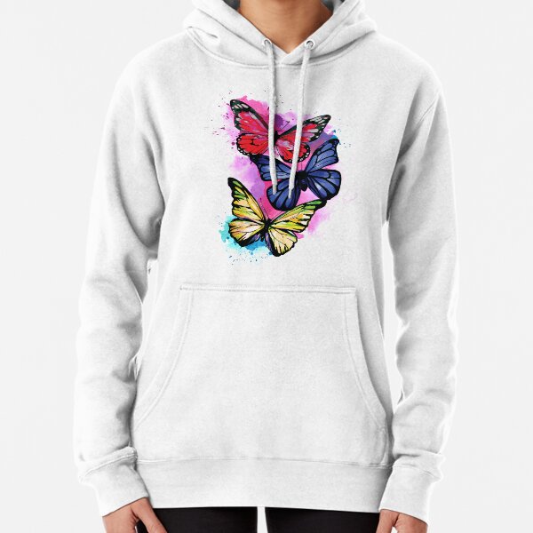 Butterfly Watercolor Art For People Who Love Butterflies Pullover Hoodie