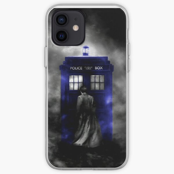 The Doctor and his blue box iPhone Soft Case
