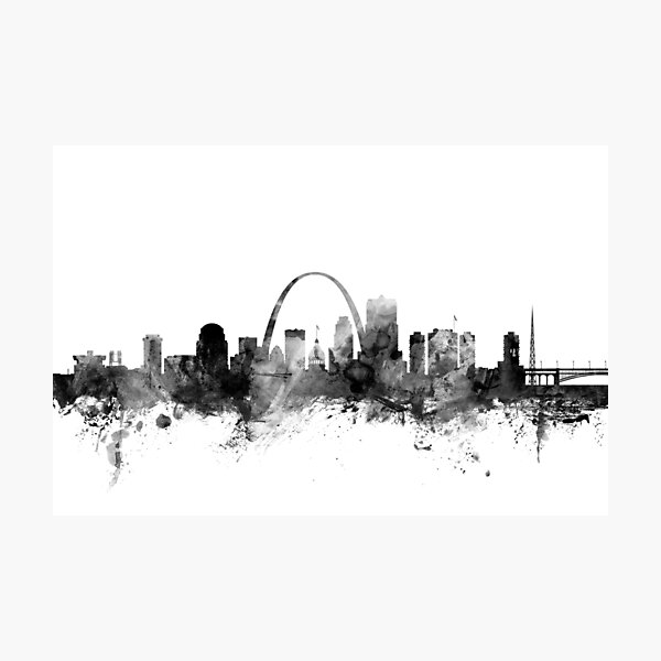 St. Louis, Missouri, Retro Skyline, Art & Giclee Prints