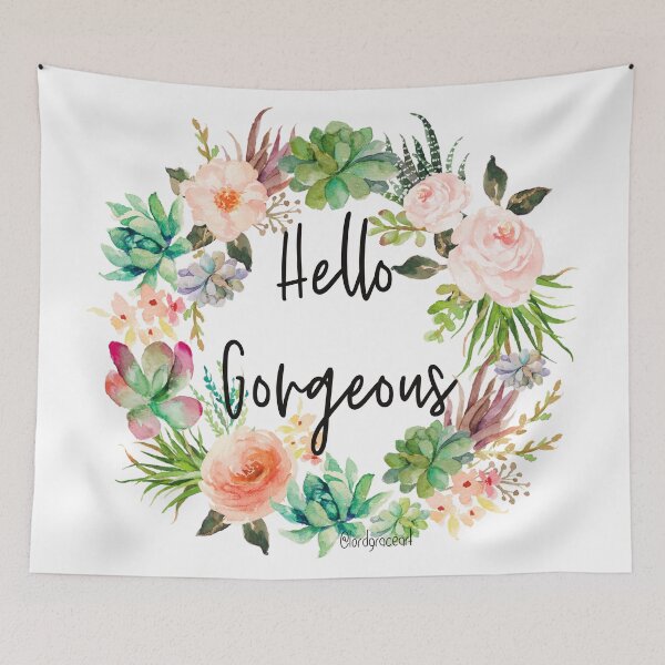 Item preview, Hello Gorgeous Floral Watercolor  designed and sold by LordGraceArt.