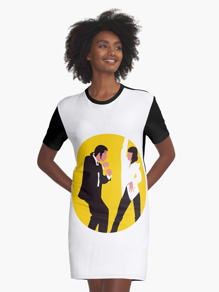 Pulp Fiction John Travolta and Quentin Tarantino Graphic T Shirt Dress