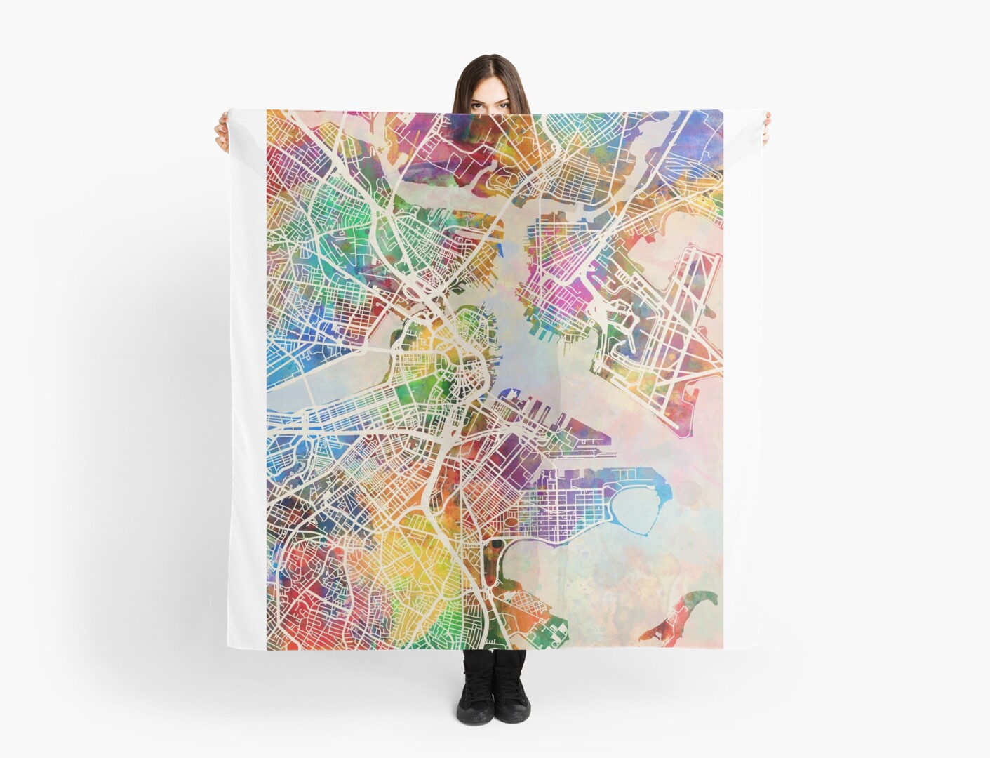 Boston Massachusetts Street Map Scarves By Michael Tompsett - Boston Massachusetts Street Map By Michael Tompsett boston massachusetts street map scarves by michael tompsett - boston massachusetts street map by michael tompsett
