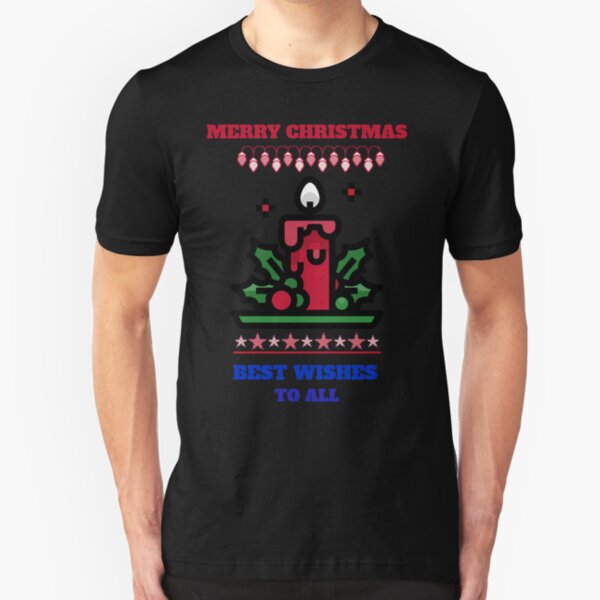 Merry Christmas, Best Wishes to All Slim Fit T-Shirt