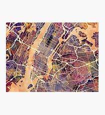 New York City Street Map Photographic Print