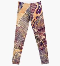 Legging Mapa de la calle de la ciudad de Nueva York