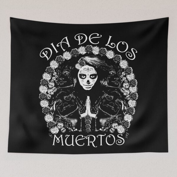 Item preview, Dia De Los Muertos Black & White by Swoot - Large Print Home Decor designed and sold by swoottees.