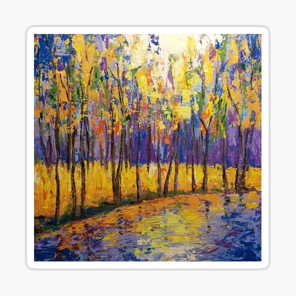 Colorful Fall Trees Sticker