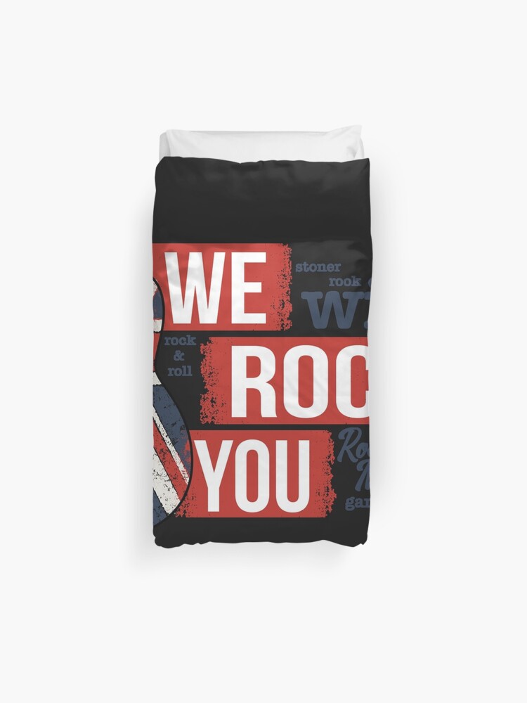 We Will Rock You Vintage Rock British Queen Legend Band Duvet Cover By Rockneverdies Redbubble