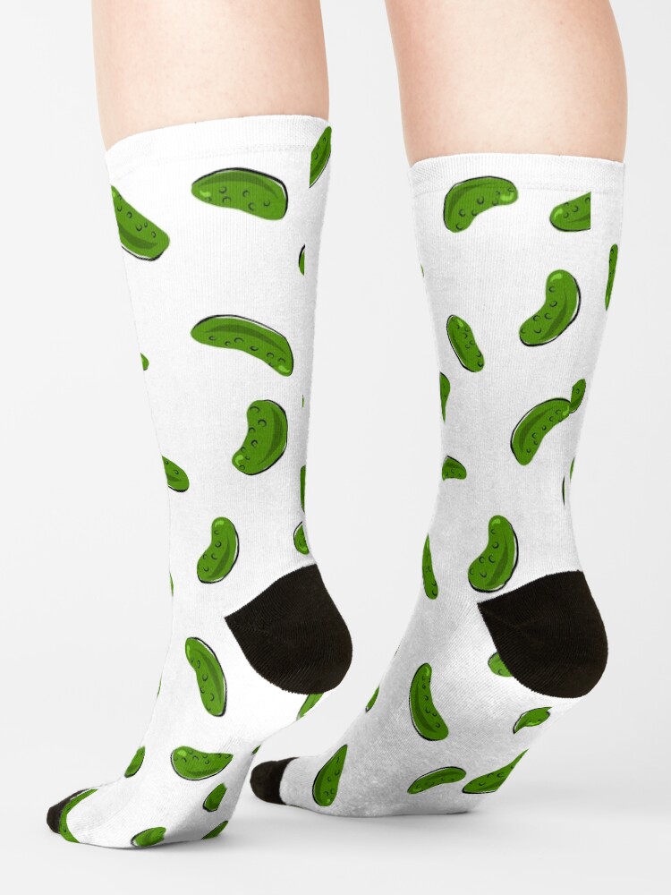 Alternate view of Pickle pattern (white background) Socks