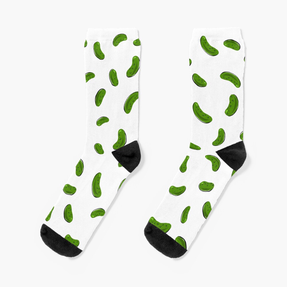 Pickle pattern (white background) Socks