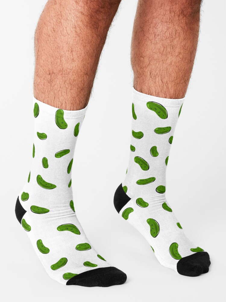 Alternate view of Pickle pattern (white background) Socks