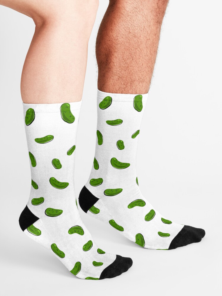 Alternate view of Pickle pattern (white background) Socks