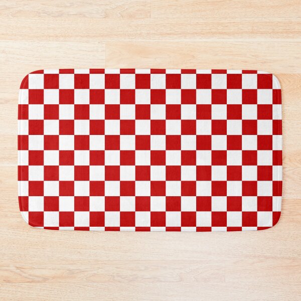 Item preview, Cherry Red And White Checkerboard Pattern designed and sold by rewstudio.