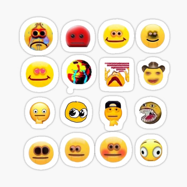 cursed emoji sticker pack Sticker for Sale by dividedlines