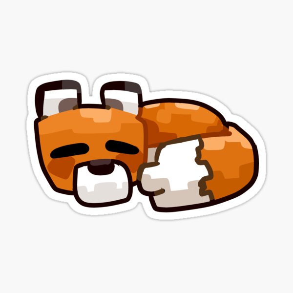Sleeping Minecraft Fox Sticker