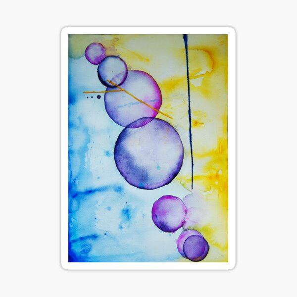 Abstract Watercolor Bubbles Sticker