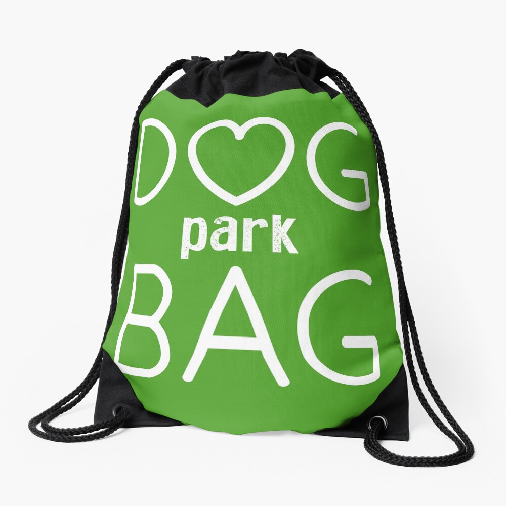 "Dog park bag, dog tote bag, dog poop pouch" Drawstring Bag by