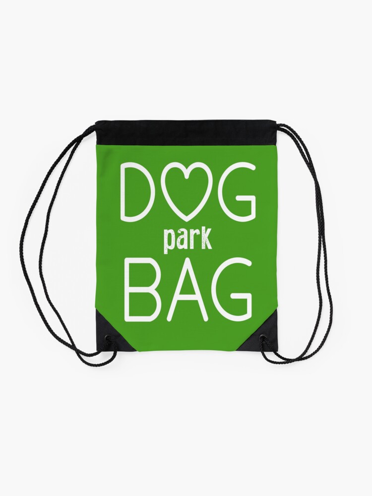"Dog park bag, dog tote bag, dog poop pouch" Drawstring Bag by