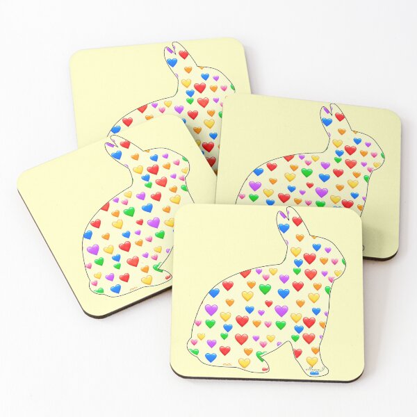 Item preview, Hearts and a Yellow Bunny  designed and sold by Intriguing Eclectives by Janelle  K.