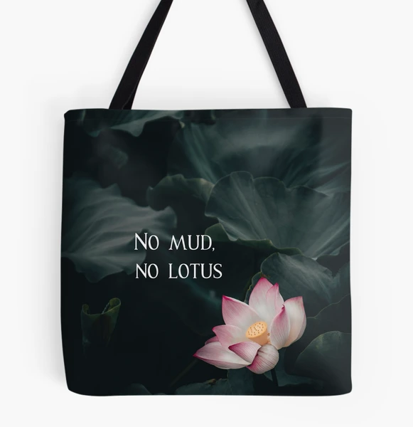 No mud no lotus yoga tote bag by Surfersandyogis