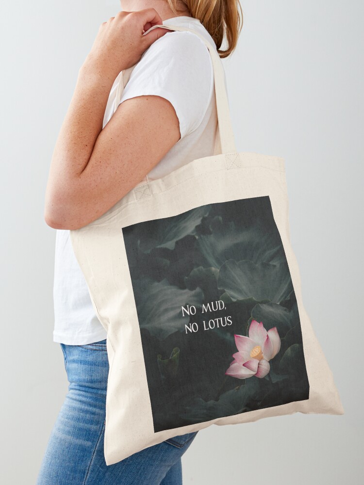 No mud no lotus yoga tote bag by Surfersandyogis