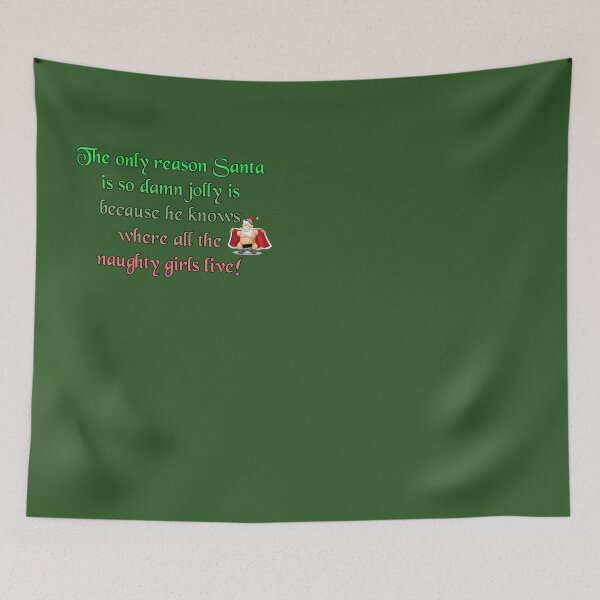 Item preview, Santa is jolly for one reason only.... he knows  where all the naughty girls live! designed and sold by SoCalStylez.