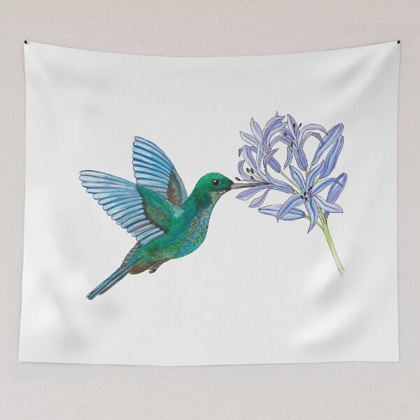 Item preview, Hummingbird Drinking from Flowers designed and sold by Kelly Frohnauer.
