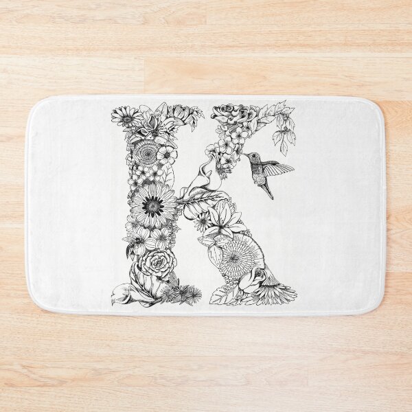 Item preview, Alphabet Letter K Floral Monogram designed and sold by Kelly Frohnauer.