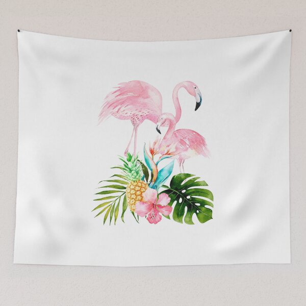 Item preview, Pink Flamingo + Tropical Foliage + Pinapples designed and sold by PixDezines.