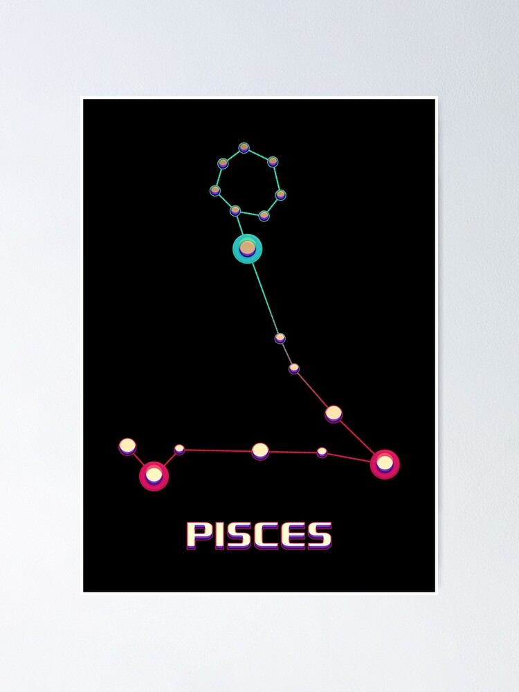 "Pisces Star Chart" Poster for Sale by Amanda-Lakey | Redbubble